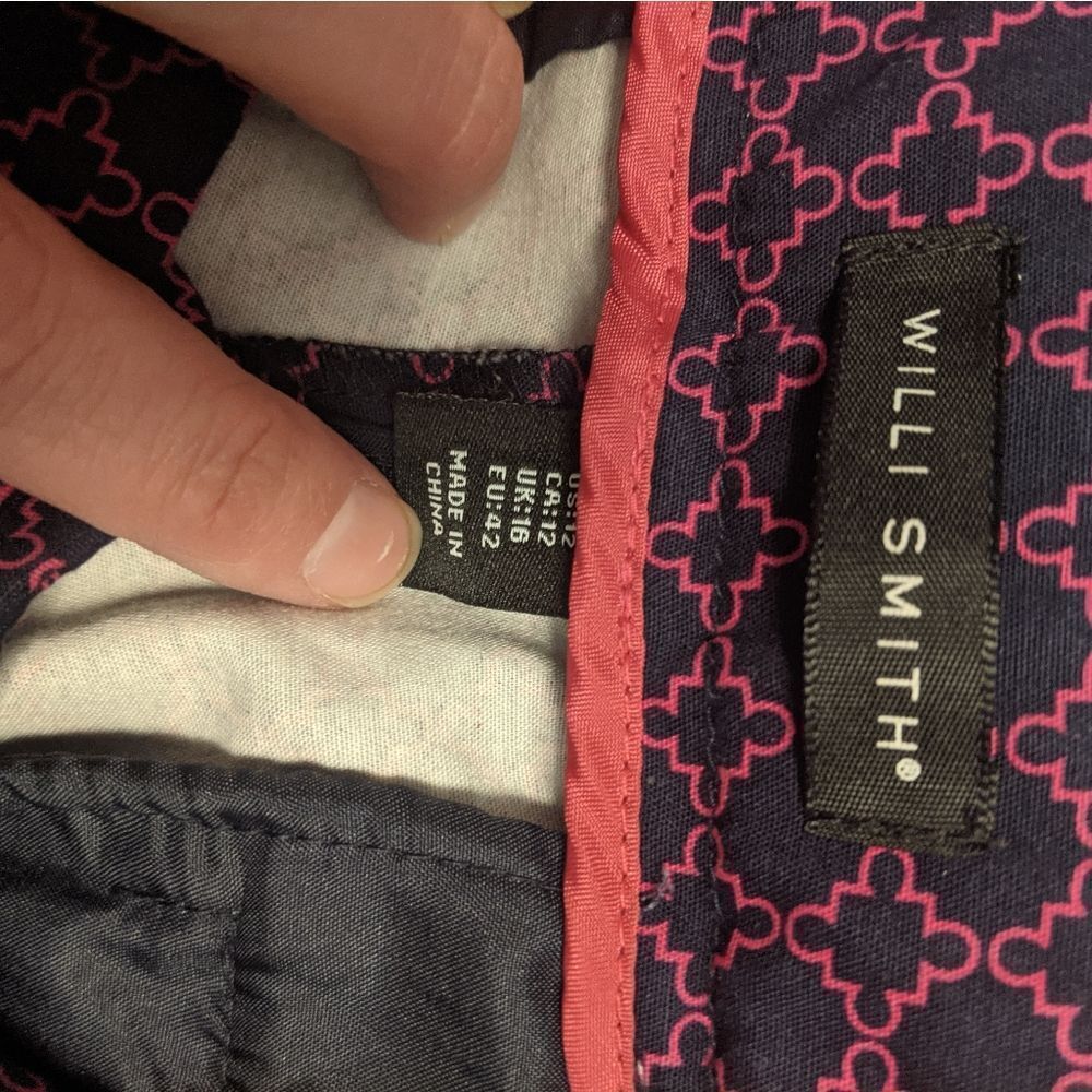 Willi Smith Navy and Pink crop pants 12 - Picture 5 of 5